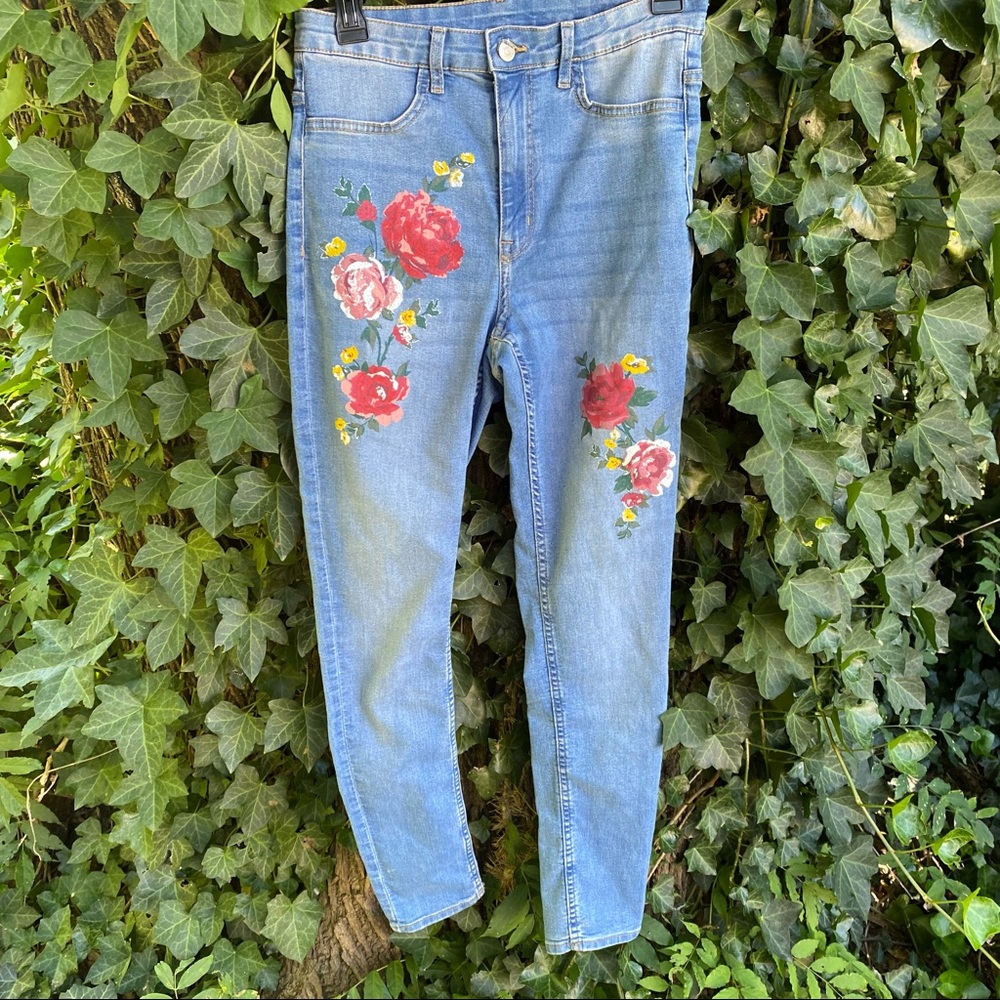 Romantic Floral Jeans 🌹🍂 Skinny